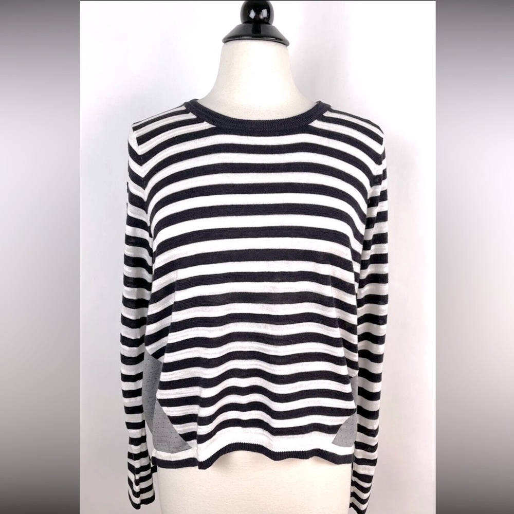 ⭐️ FRENCH CONNECTION ⭐️VINTAGE  STRIPED/ POLKADOT CHAMBRAY SWEATER SIZE: SMALL